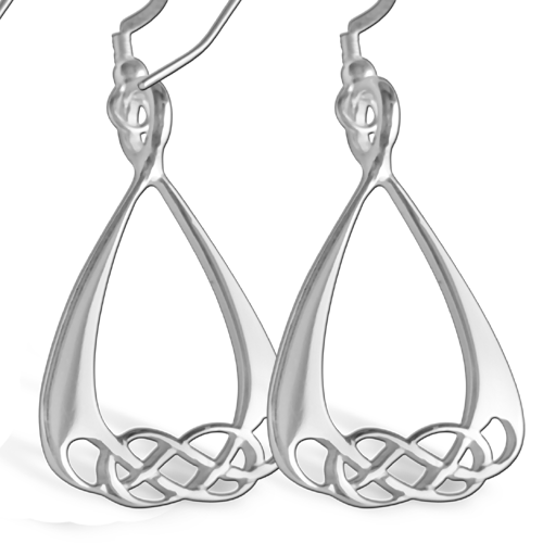 Knotwork silver dangle earrings