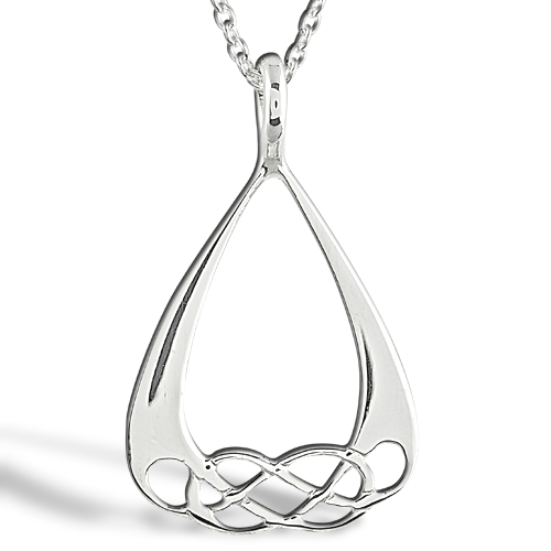 Knotwork silver pendant necklace