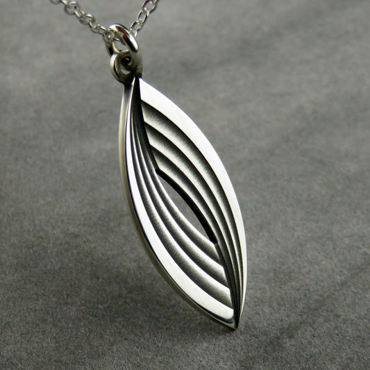 Laser 2 silver pendant necklace