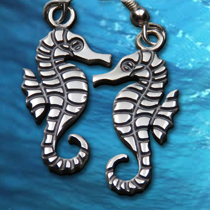 Little Seahorse silver dangle earrings