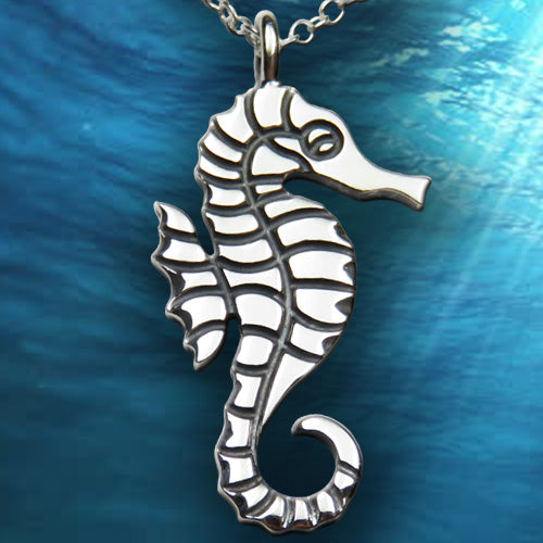 The Little Seahorse silver pendant necklace
