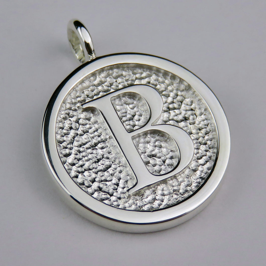 Lovely Letters initial silver pendant necklace - B