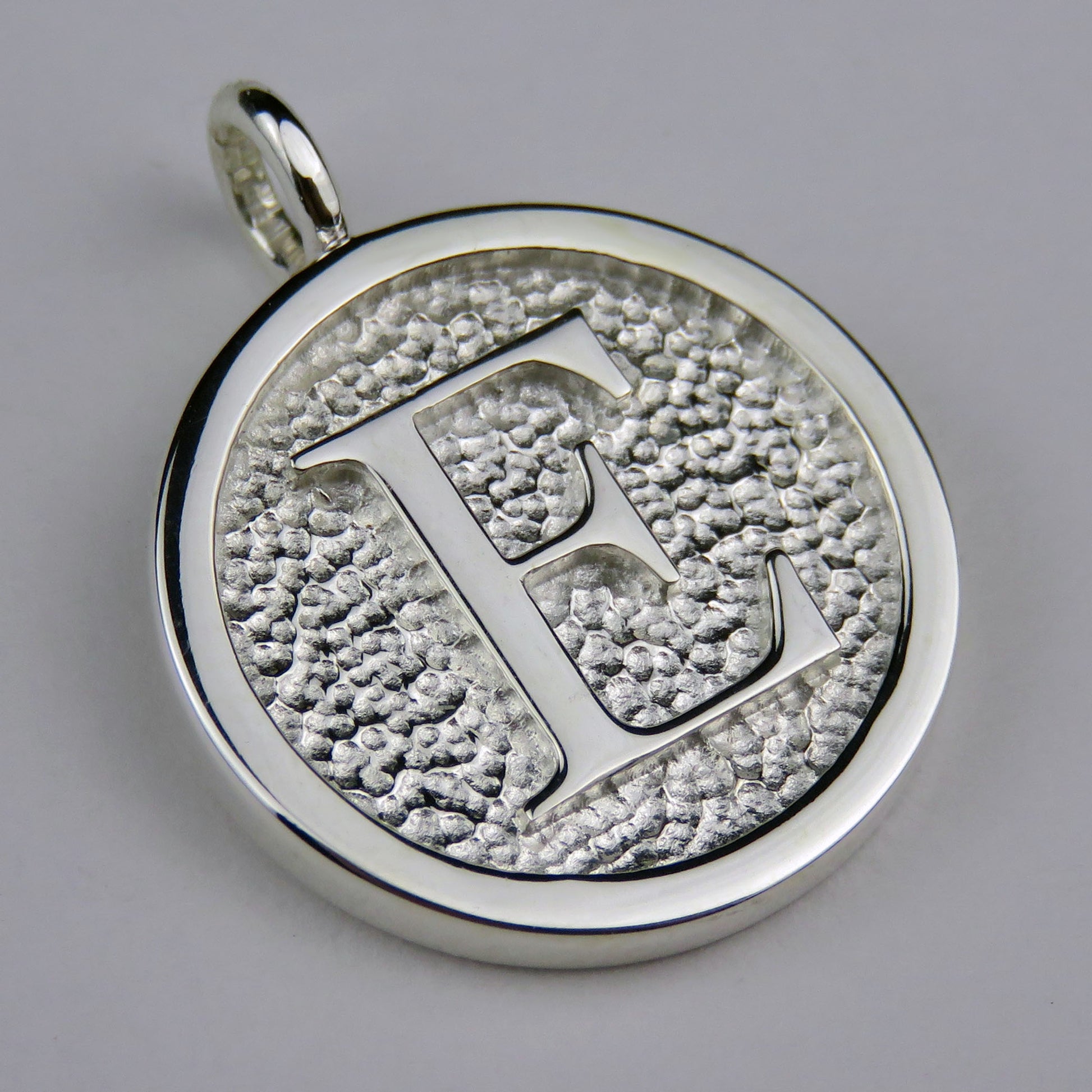 Lovely Letters initial silver pendant necklace - E