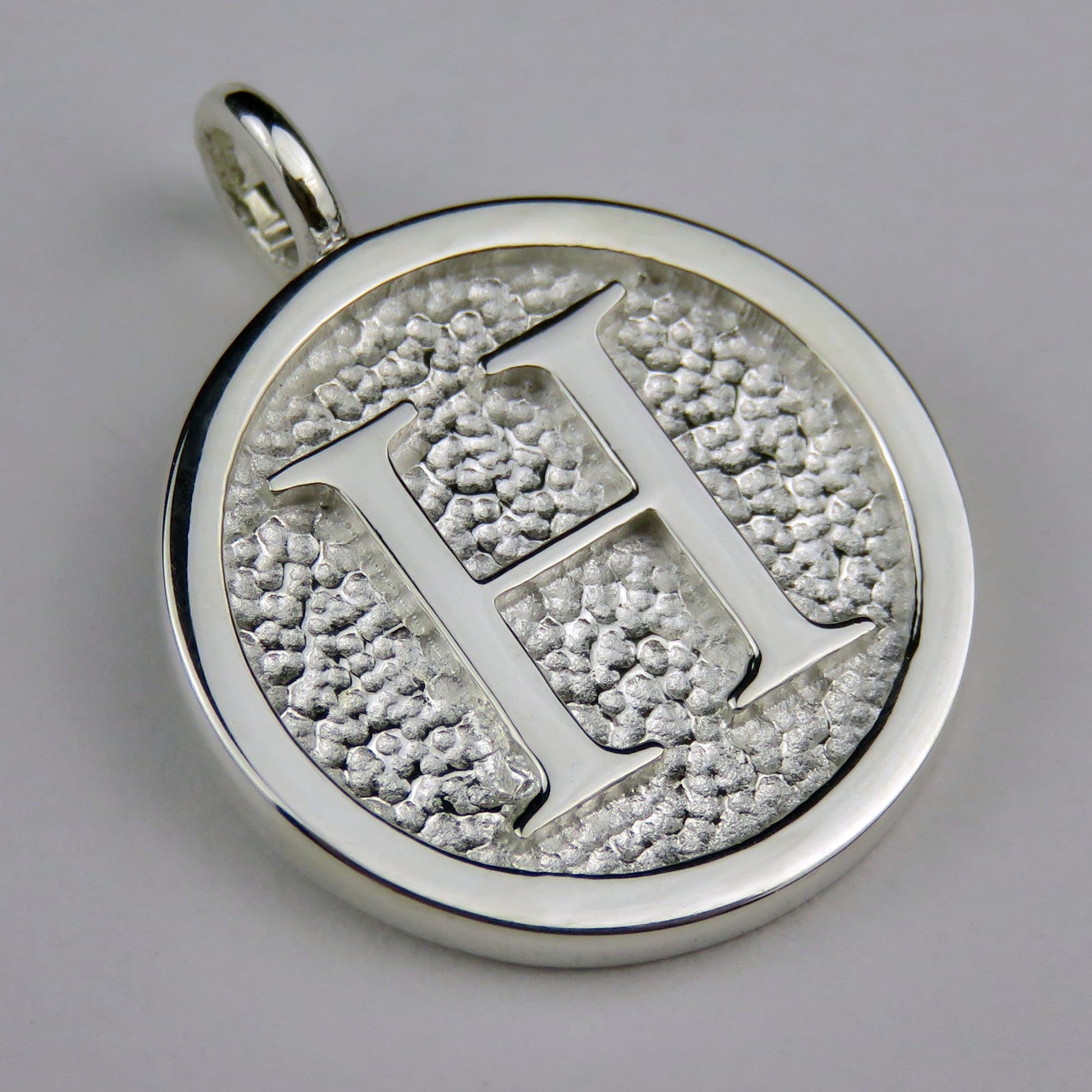 Lovely Letters initial silver pendant necklace - H
