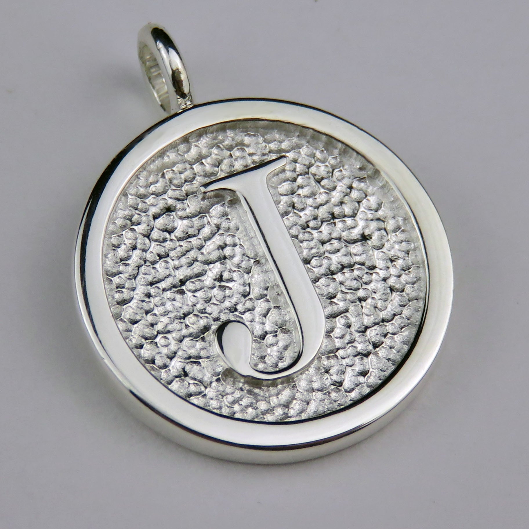 Lovely Letters initial silver pendant necklace - J