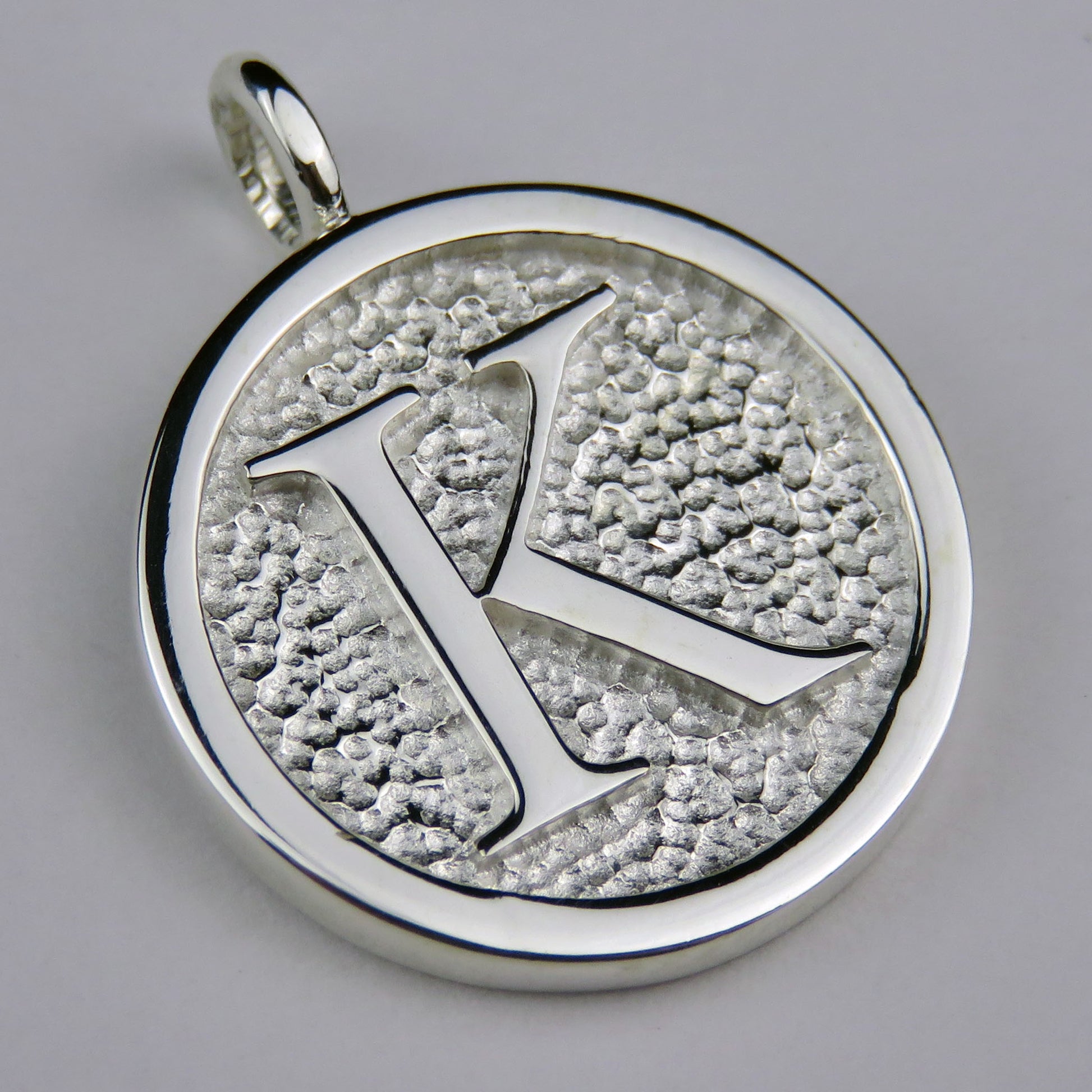 Lovely Letters initial silver pendant necklace - K