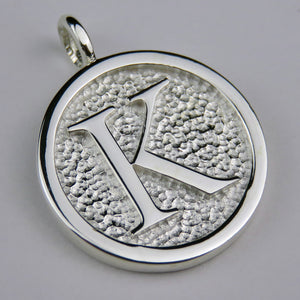 Lovely Letters initial silver pendant necklace - K