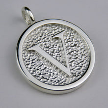 Lovely Letters initial silver pendant necklace - V