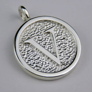 Lovely Letters initial silver pendant necklace - V