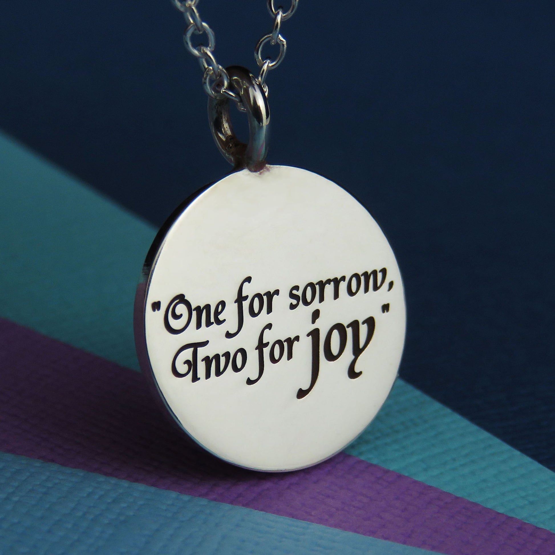 Magpies silver pendant necklace