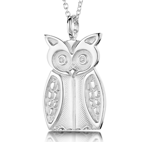 Misty Owl silver pendant necklace