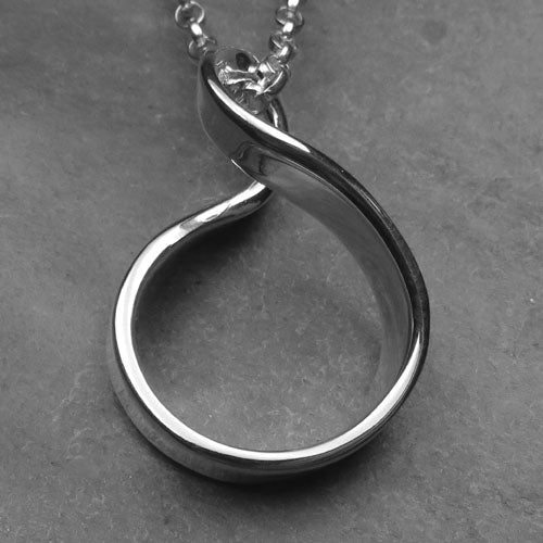 Mobius Strip silver pendant necklace