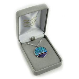 Northern Lights enamel silver pendant necklace