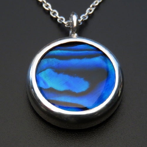 Rock pool silver pendant necklace with abalone