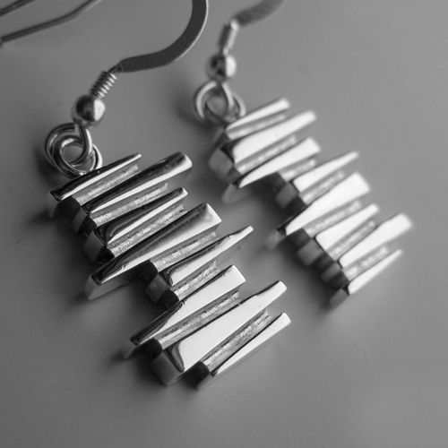 Rocky Cliff silver dangle earrings