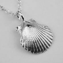 Scallop Shell silver pendant necklace