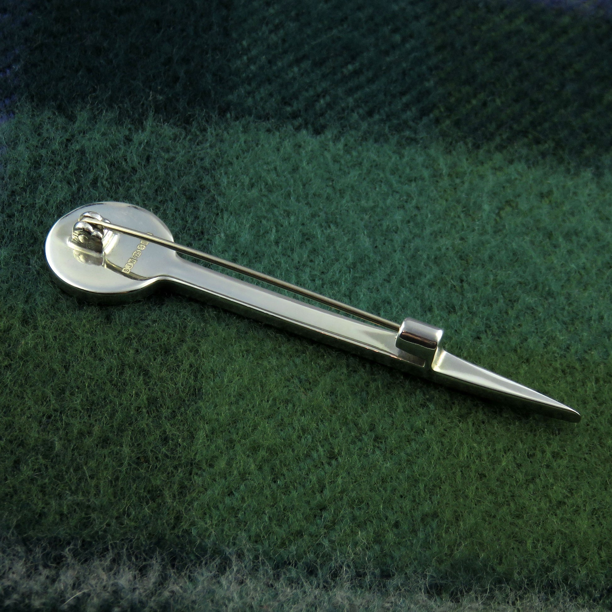 Scotland's Thistle enamel silver kiltpin or brooch