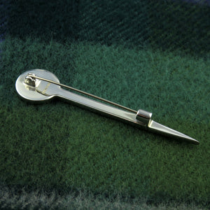 Scotland's Thistle enamel silver kiltpin or brooch