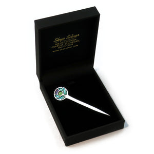 Scotland's Thistle enamel silver kiltpin or brooch