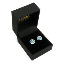 Scotland's Thistle enamel silver stud earrings