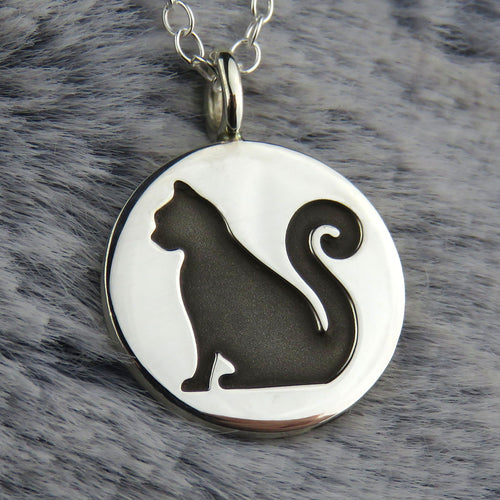 Skye Cats (sitting) silver pendant necklace