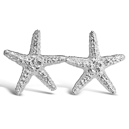 Starfish silver dangle earrings