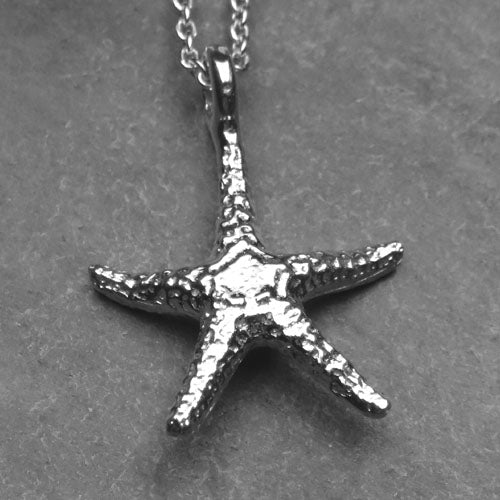 Starfish silver pendant necklace