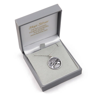 The Cat in the Moonlight silver pendant necklace