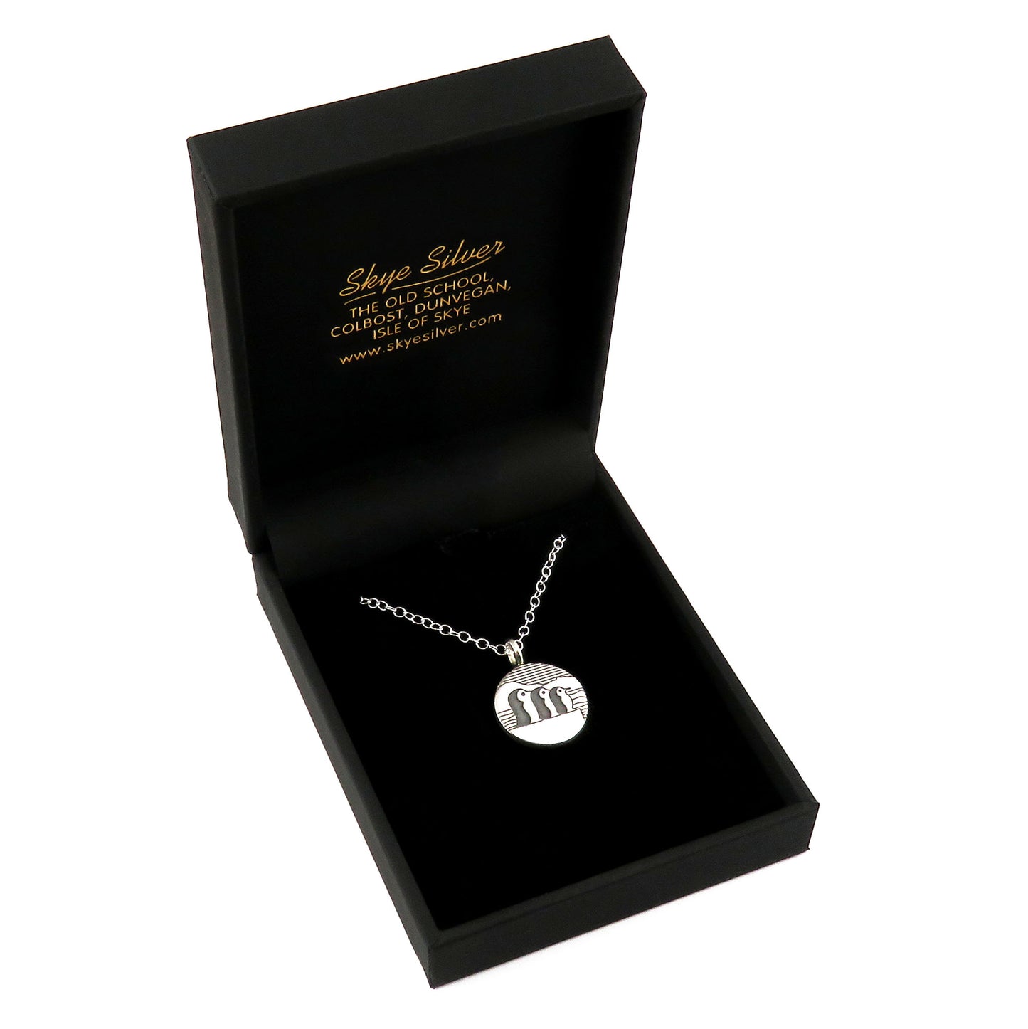 Three Little Penguins silver pendant necklace