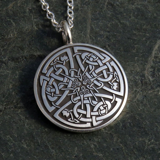 Three Serpents silver pendant necklace