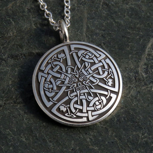 Three Serpents silver pendant necklace