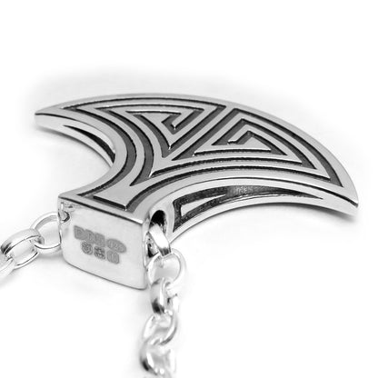 Viking Axehead silver pendant necklace