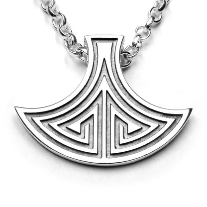 Viking Axehead silver pendant necklace