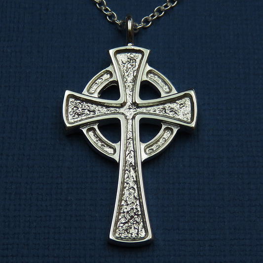 Winter Celtic Cross silver pendant necklace