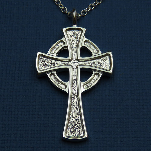 Winter Celtic Cross silver pendant necklace