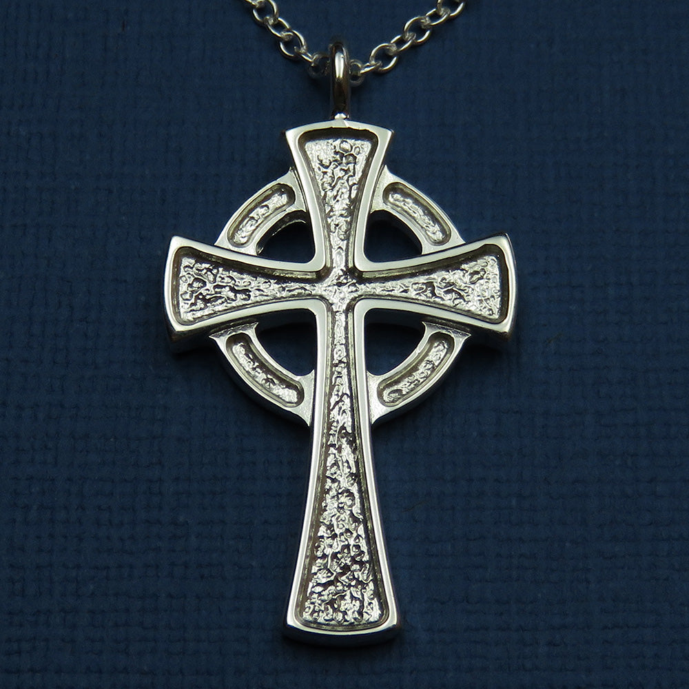 Winter Celtic Cross silver pendant necklace